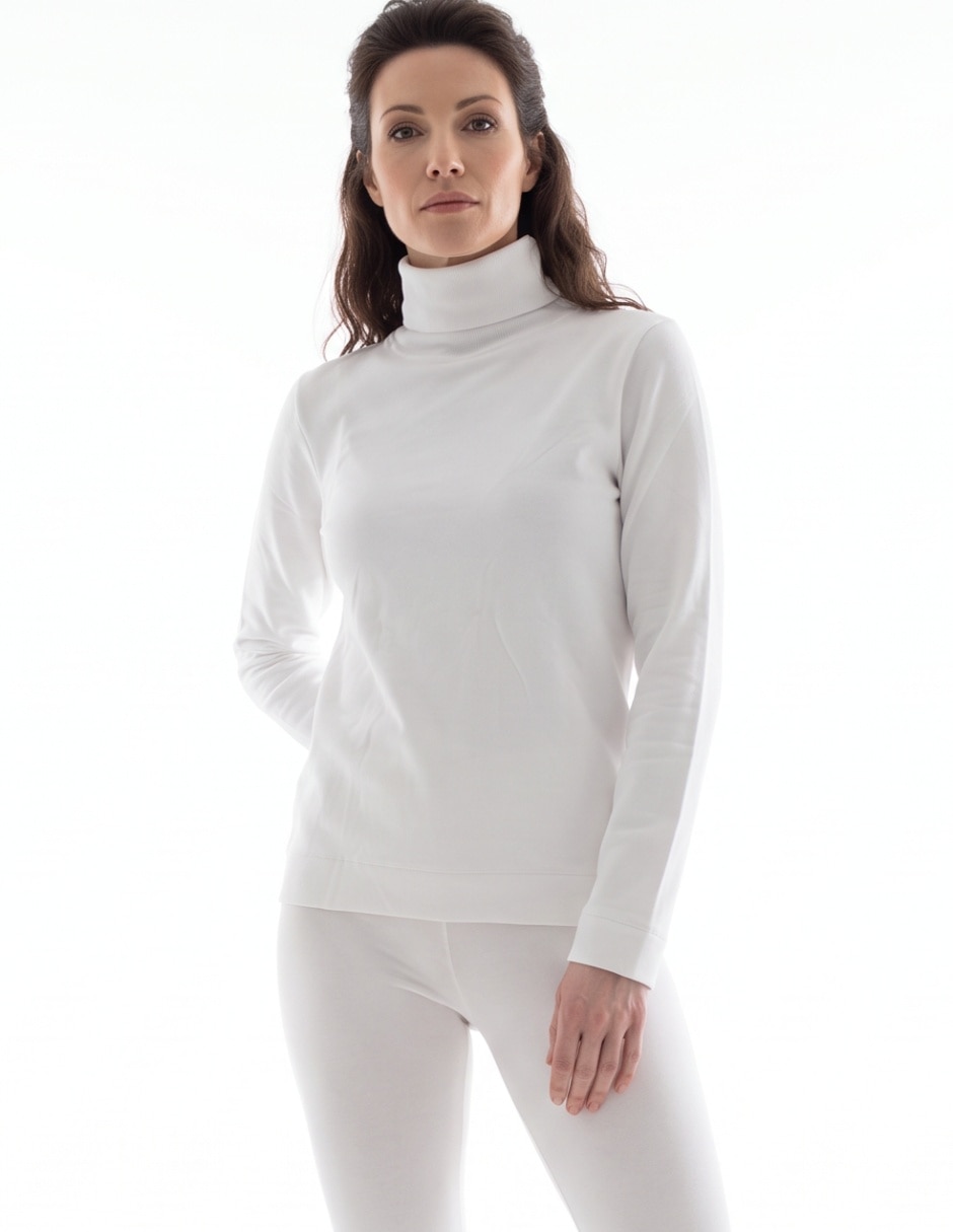 Playera manga larga cuello alto para mujer Playera manga larga cuello alto para mujer