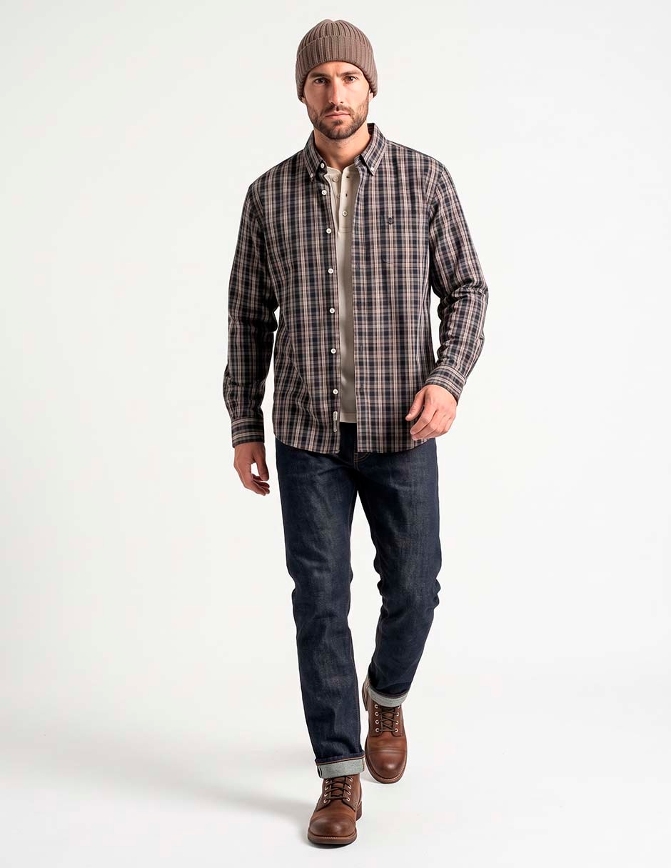 Camisa casual manga larga para hombre 1