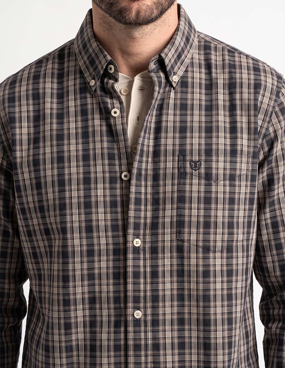 Camisa casual manga larga para hombre 4