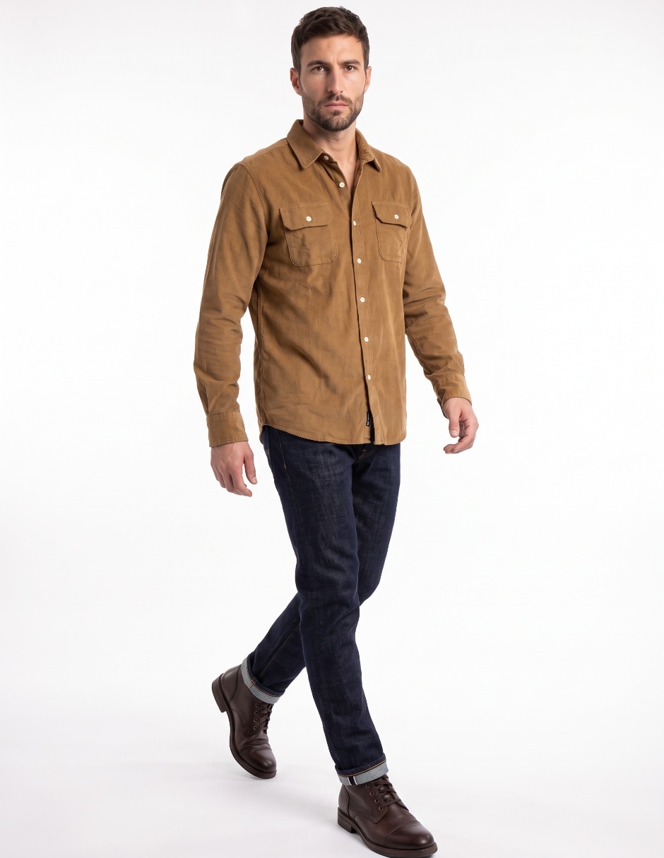 Camisa casual manga larga para hombre 3