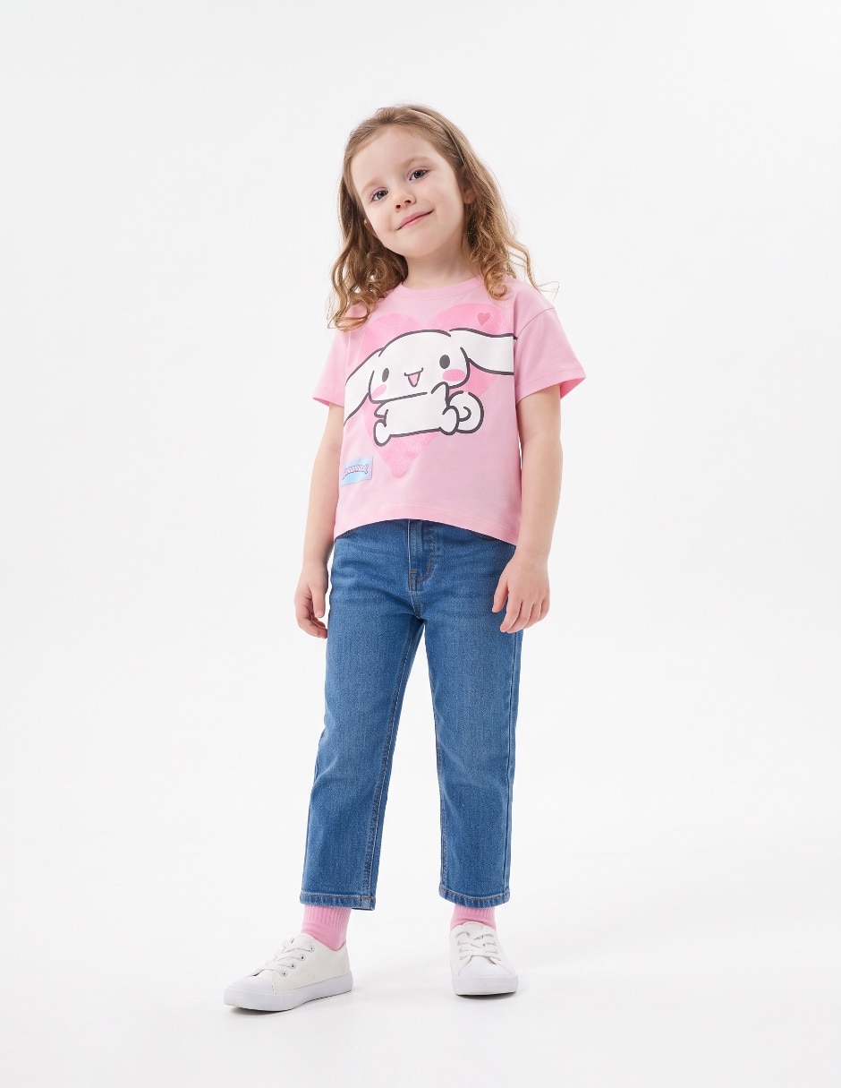 Playera Cinnamoroll manga corta para niña Playera Cinnamoroll manga corta para niña