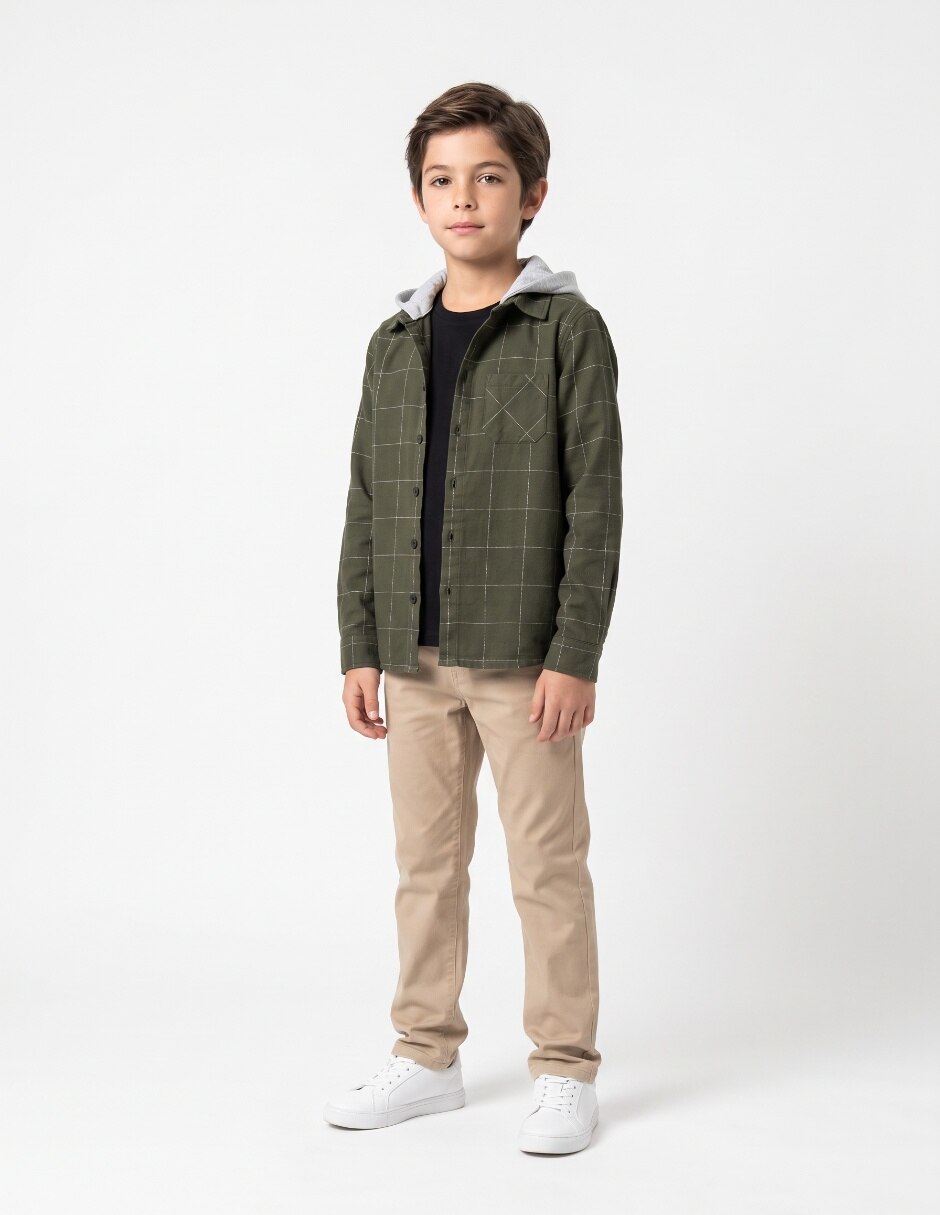 Sobrecamisa casual manga larga para niño Sobrecamisa casual manga larga para niño